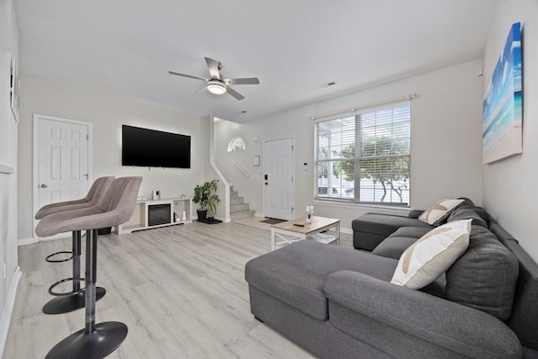 Living room with smart TV.