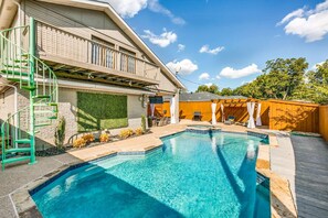 Pool is 5 feet deep and kid friendly. Optional pool heating is available during colder months for and additional charge.