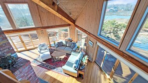 Sliders and large windows create an open and bright space