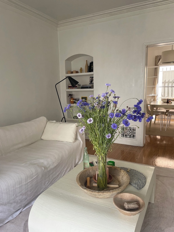 A spacious, bright living area with plenty of natural light