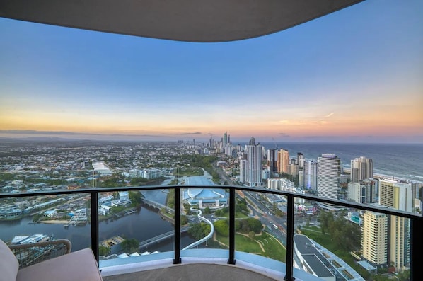 Actual view from balcony - looking north over city and ocean
