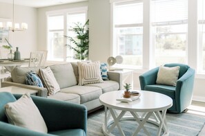 Living Area with Deck Access and Water Views