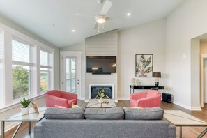 Living Area with Water Views and Deck Access