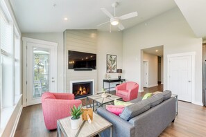 Living Area with Water Views and Deck Access