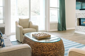 Living Area with Deck Access and Water Views