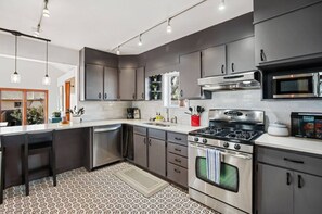 Fully equipped kitchen with everything you need for longer stays.