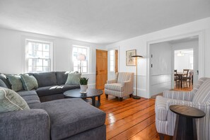 The living room is a bright and welcoming space.