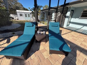Relaxing chaises at the pool