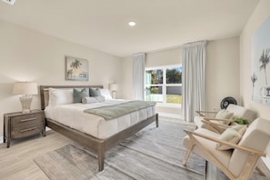 The master bedroom offers a King bed, and a large TV (updated photos soon)