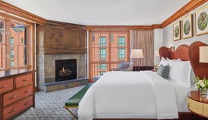 Master bedroom overlooking courtyard and Ajax Mountain