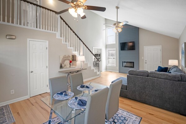 Open Living Space with Cozy Fireplace and Modern Comforts!