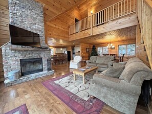 Living Area - Living area with fireplace and TV.