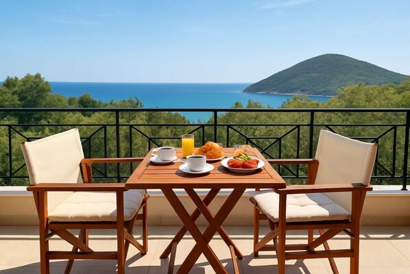 A balcony with a breathtaking seaview