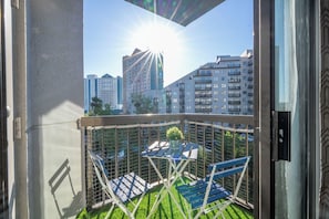 Balcony with lakeview and pool view