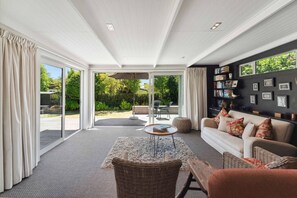 Lounge, which leads to outdoors