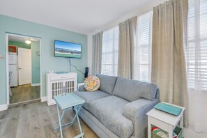 Kick back and relax after a day of Florida sunshine in this cozy living area.
