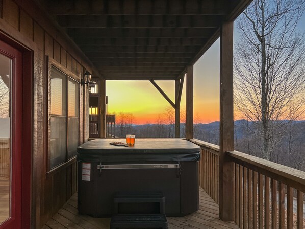 Hot Tub with a Beautiful Sunset
