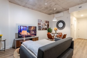 Chic and compact living space with clean lines