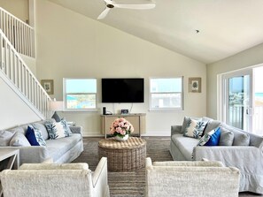 Our den with front and side  views of the gulf and the dune lake