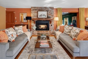 Get together in front of the fireplace for warm conversations