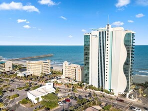 Iconic oceanfront high-rise with breathtaking views.