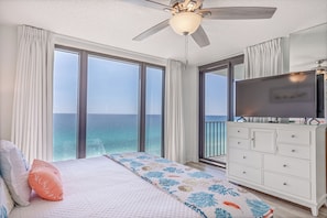 Gulf front master bedroom with a king size bed