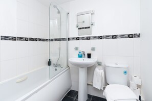 -Bathroom
-Bathtub
-Toilet 
-Shower
-Shower Gel