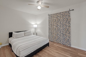 Indoors, Home Decor, Ceiling Fan, Furniture, Bed