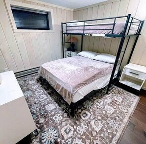 Stylish bunk bed setup for a restful stay!