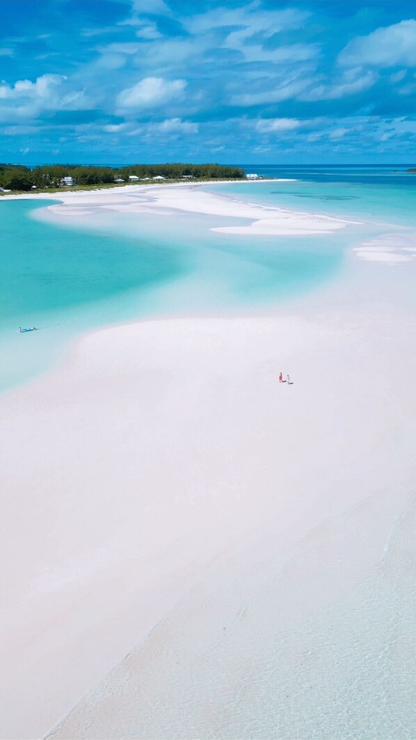 Beach and Sandbar just Steps Away