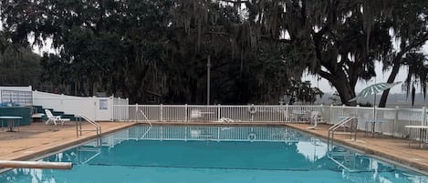 There are actually two large pools, a kiddee pool and hot tub.