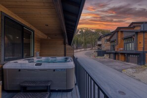 Enjoy the hot tub by sunset