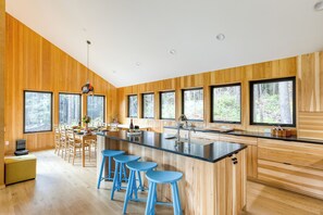 Enhance your breakfast experience with the barstool seating.