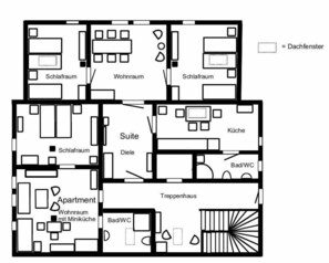 Grundriss Suite und Apartment