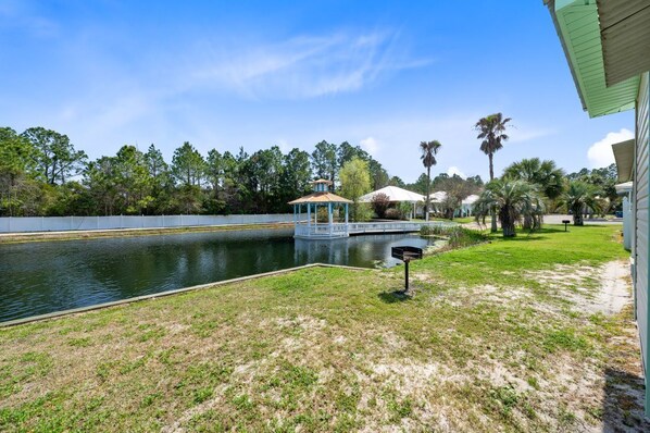 22 OBV Seahorse View of Stocked Pond from Porch