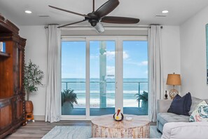 Beach Front Living Room with View