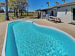Backyard, Grill, Patio Table + Private Pool