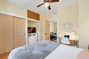 Bedroom 2 | Queen Bed with Laptop-friendly Workspace (main level)