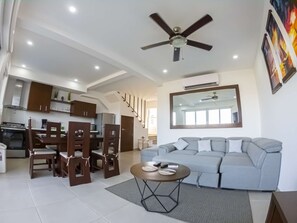 3BR Mountain View Villa- Dining table and living room