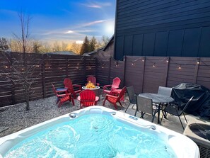 Private oasis with hot tub and fire pit