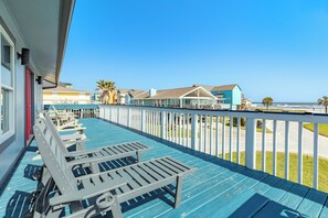 Enjoy long Gulf views from the large deck