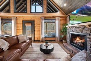 Main Living room with propane fireplace.