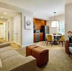 Living room, dining area