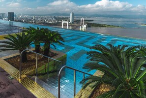 Infinity pool on the rooftop of the building