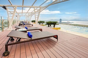 Poolside lounge chairs
