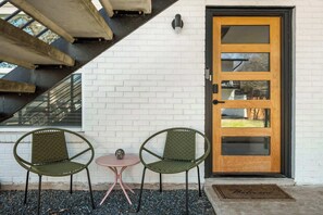 Step outside to our lovely patio, where you'll find comfortable outdoor seating perfect for enjoying a morning coffee, evening drinks, or simply soaking up the fresh air.