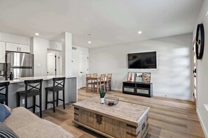 Relax and unwind in our cozy living area, thoughtfully designed for comfort and warmth.