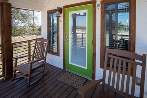 Seating under the covered front porch