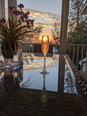 Champagne on the main deck @ sunset