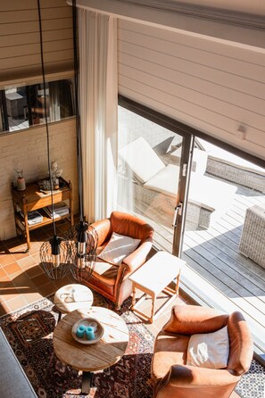 Lounge seating area and living room